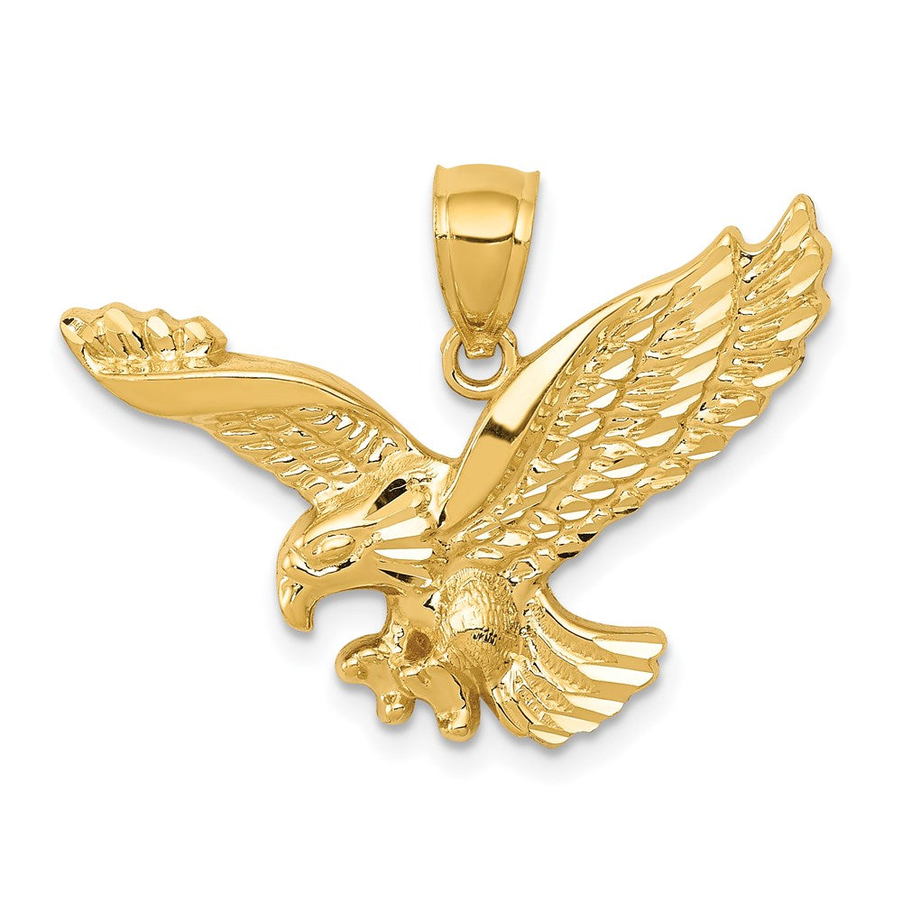 Polished;14k Yellow gold;Textured