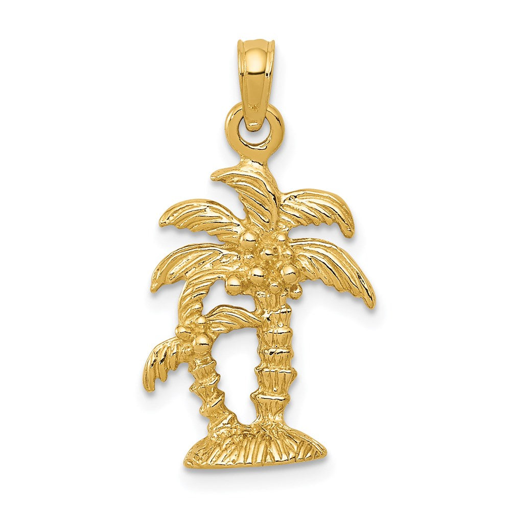 Solid;Polished;3-D;14k Yellow gold;Textured