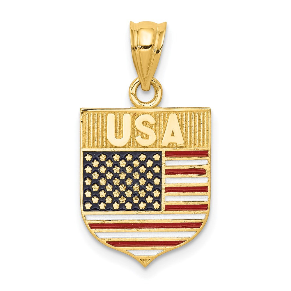 Polished;14k Yellow gold;Enamel;Textured;Textured back