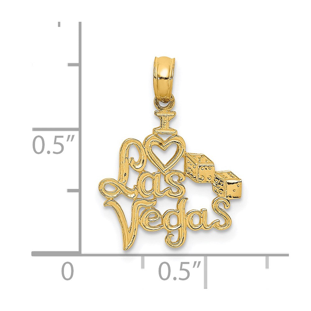 14K I HEART LAS VEGAS  with Dice Charm