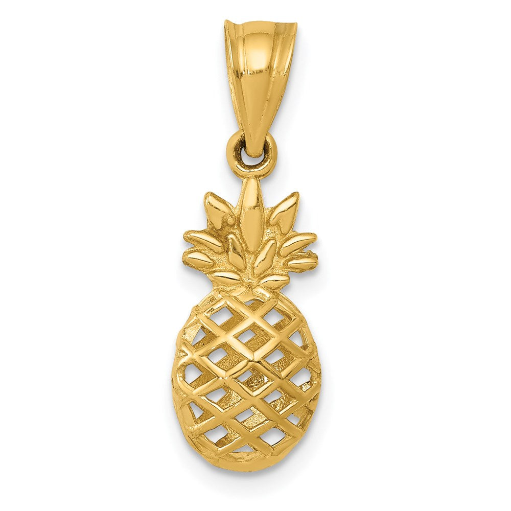 Polished;3-D;14k Yellow gold;Cut-out