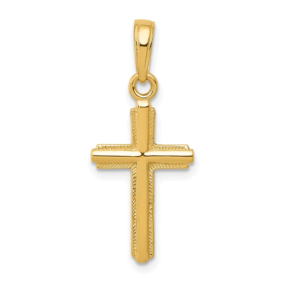Solid;Polished;14k Yellow gold;Textured