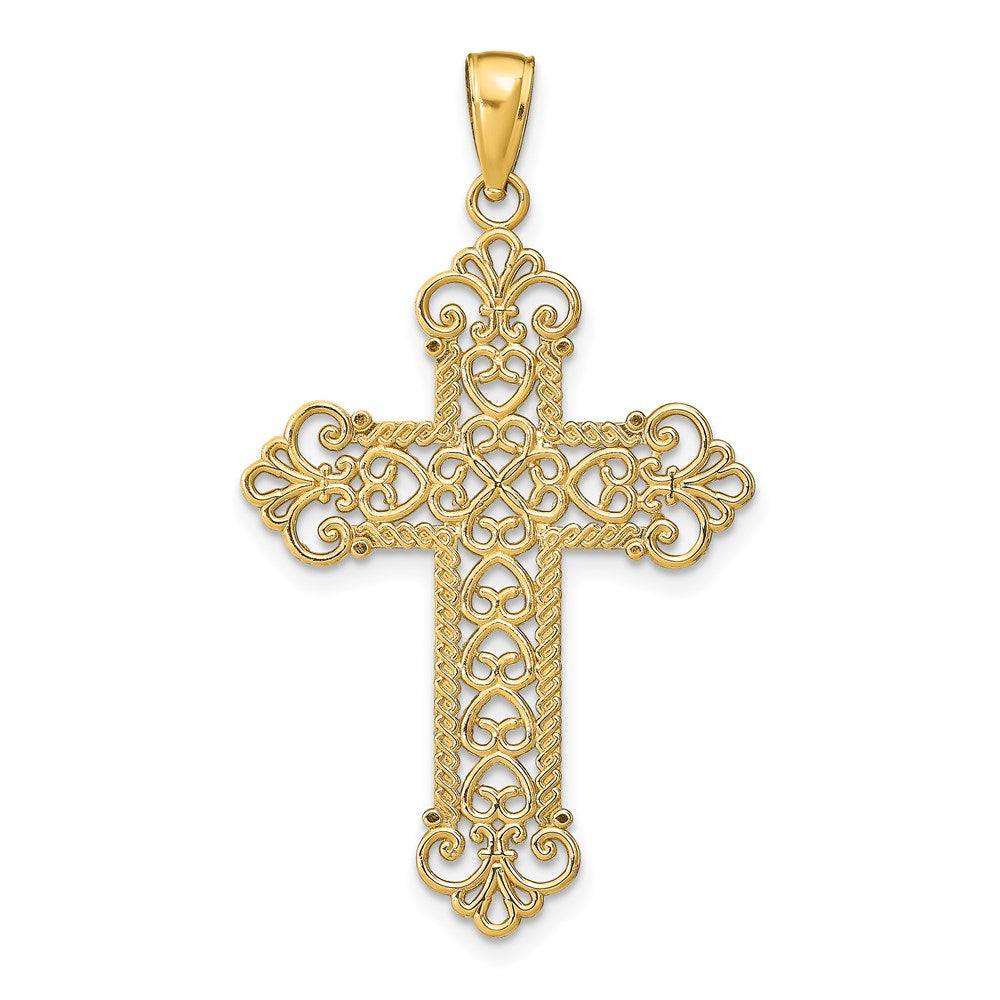 Solid;Polished;14k Yellow gold;Textured