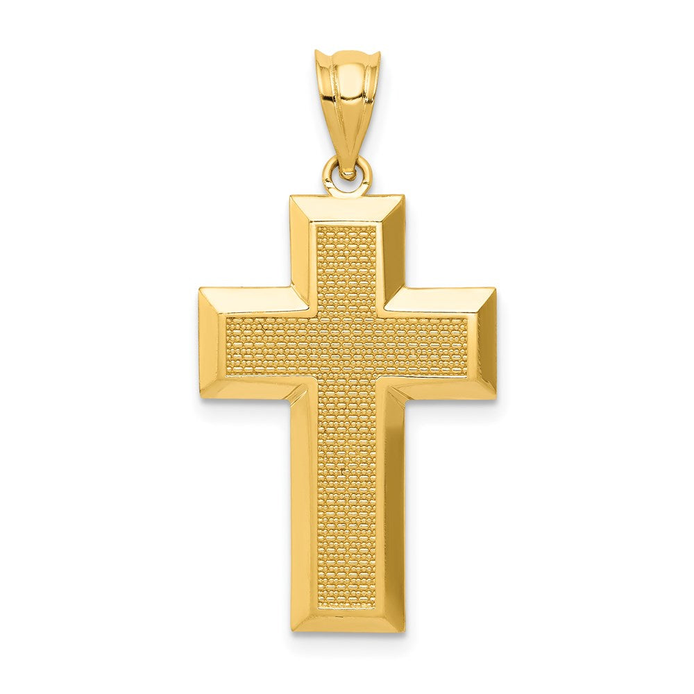 Polished;14k Yellow gold;Open back;Textured