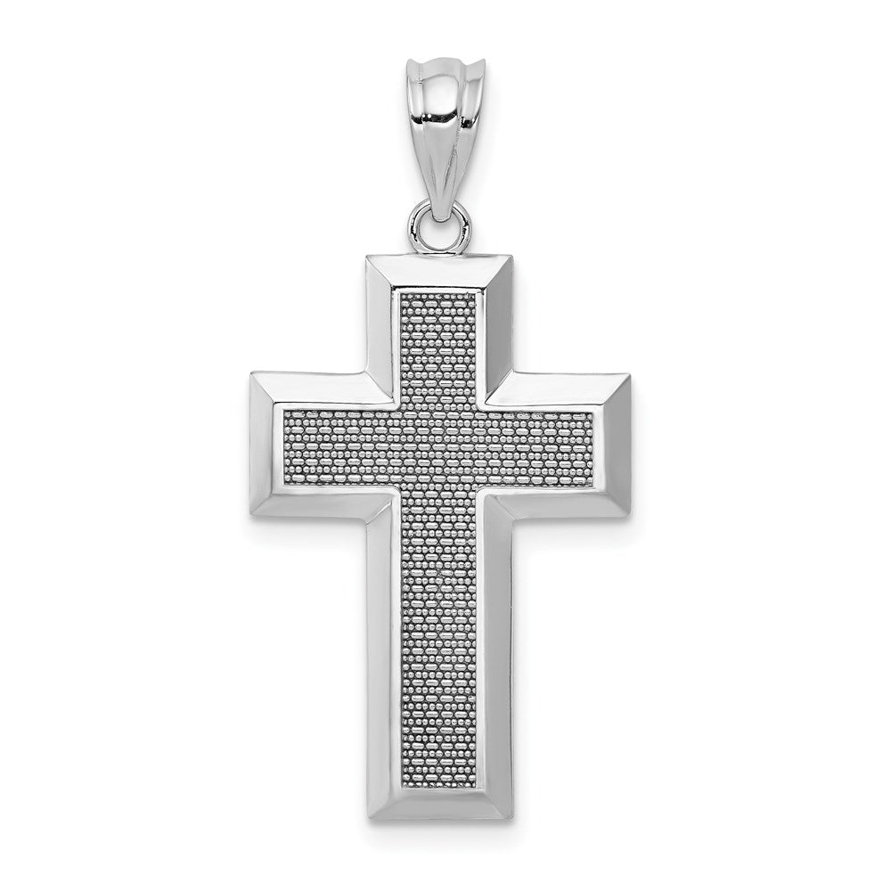 Polished;14K White gold;Open back;Textured