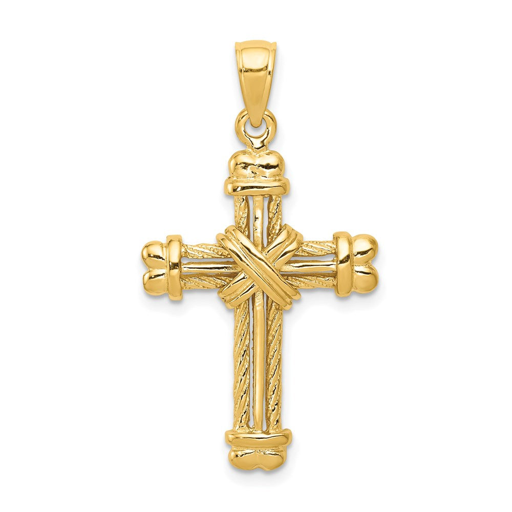Solid;Polished;14k Yellow gold;Textured