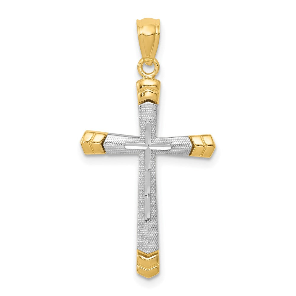 Diamond-cut;Polished;14K Two-tone;Textured