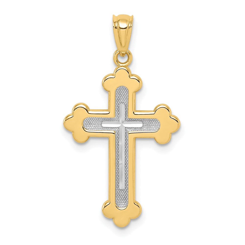 Solid;Casted;Polished;14K Two-tone;Textured