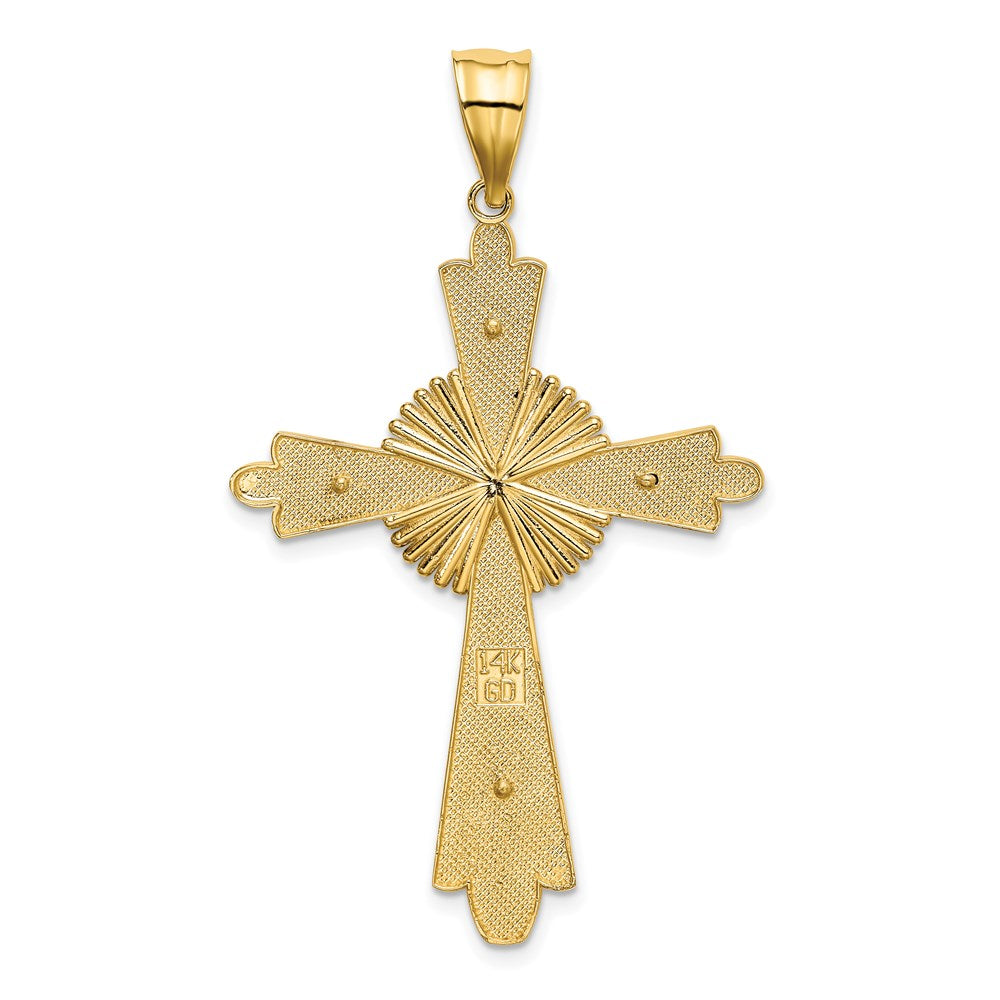 14k Two-Tone Polished Large Cross Pendant