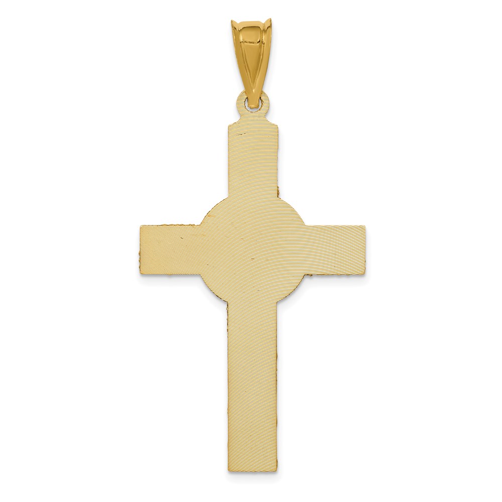 14K with Rose and White Rhodium Iona Crucifix Cross Pendant