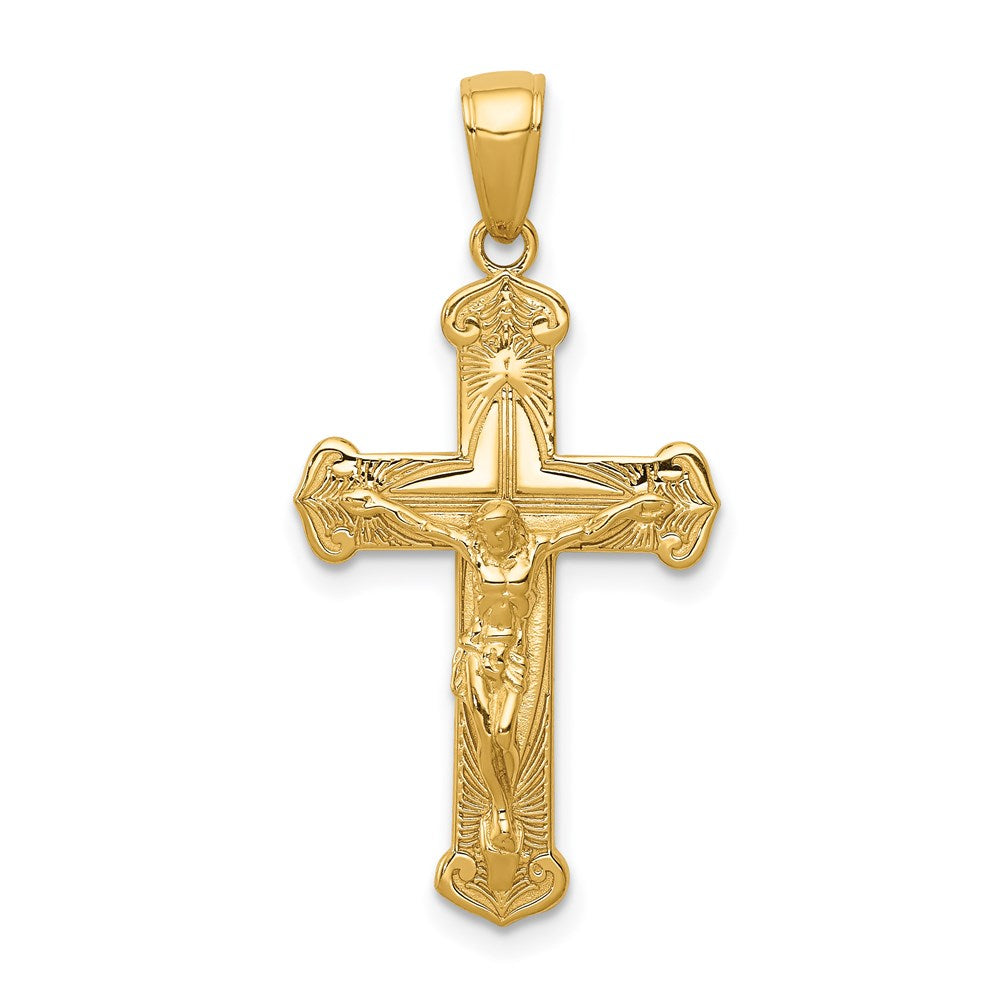 Polished;14k Yellow gold;Textured;Textured back