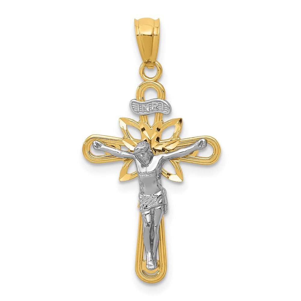 Polished;14K Two-tone;Rhodium