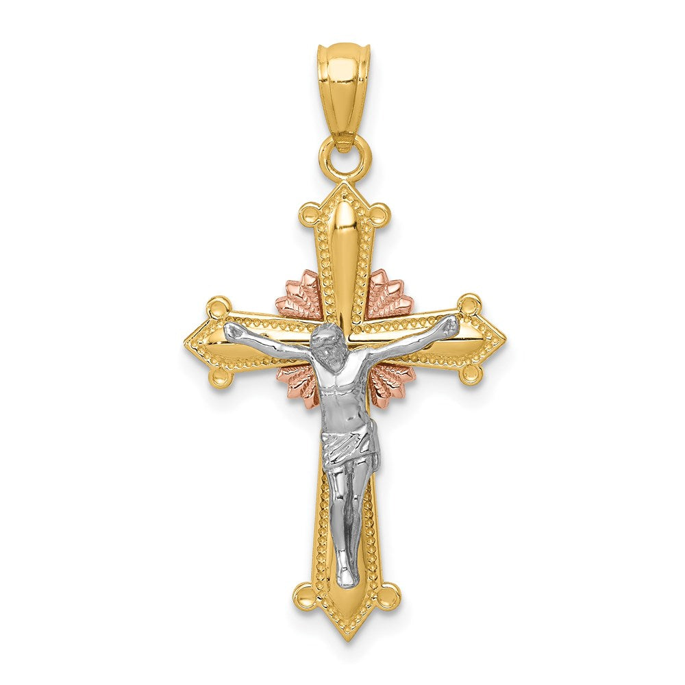 Polished;14K Tri-color;Open back;Textured