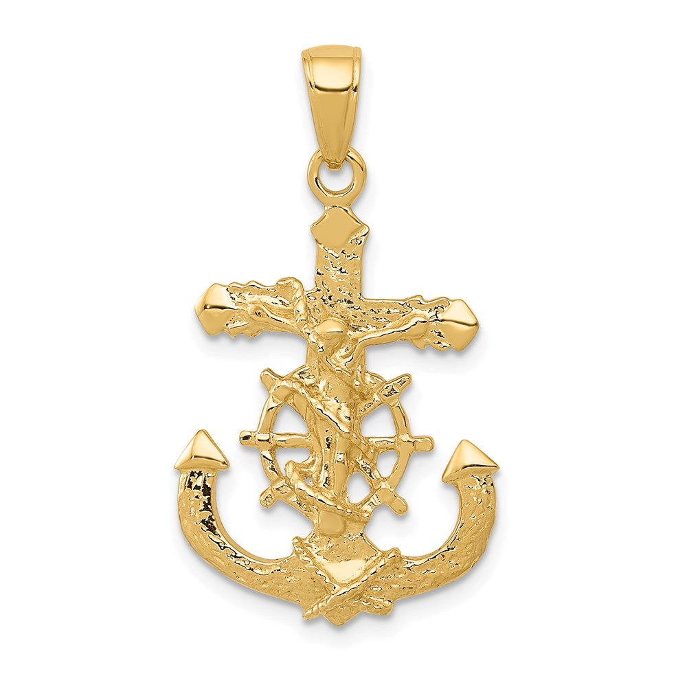 Polished;14k Yellow gold;Open back;Textured