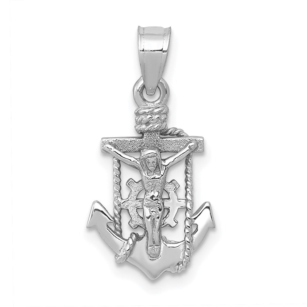Polished;14K White gold;Textured;Textured back