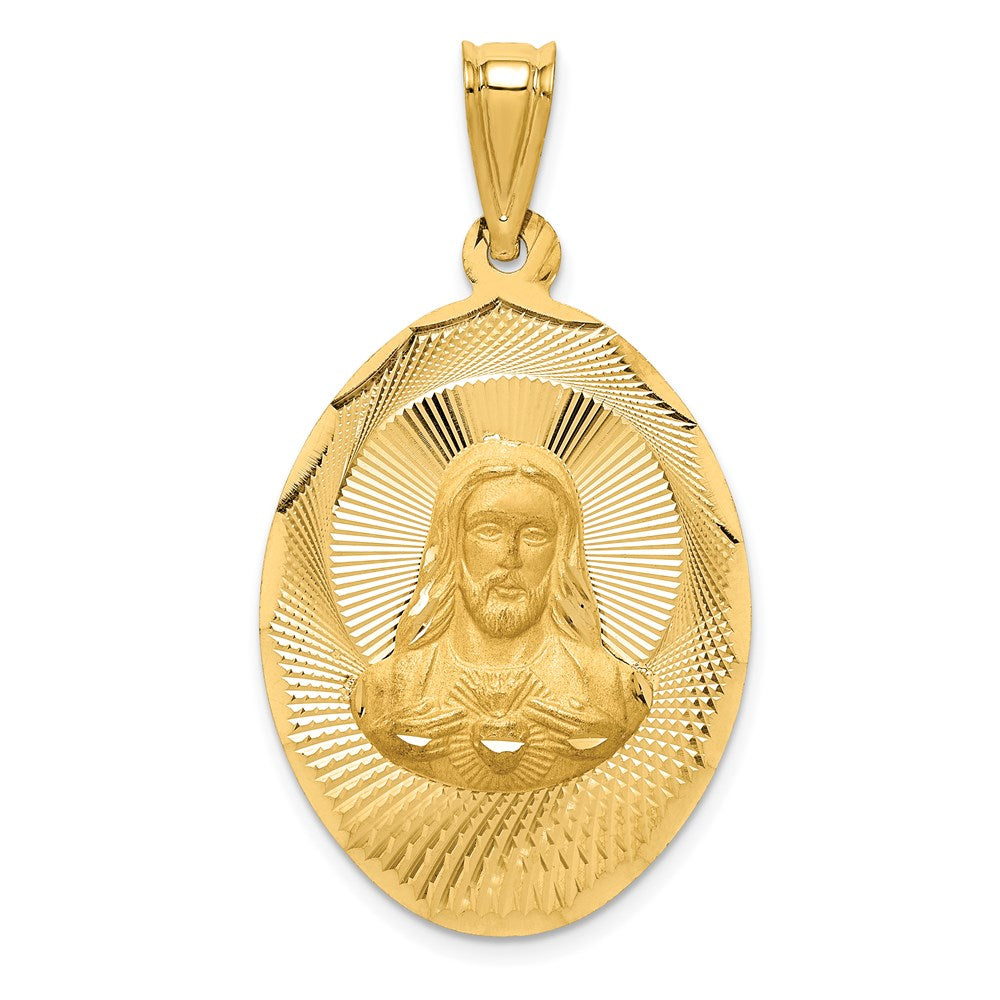 14k Yellow gold;Engravable;Polished & satin;Oval;Diamond Cut