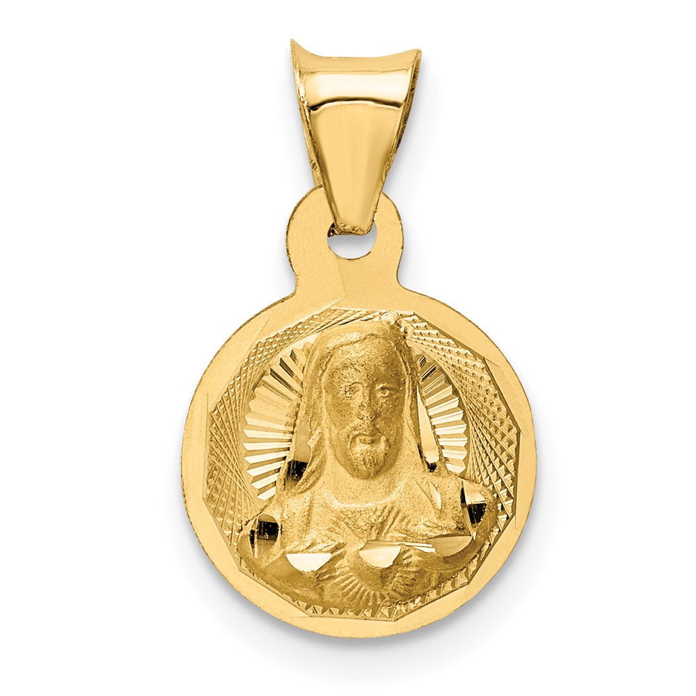 14k Yellow gold;Engravable;Polished & satin;Diamond Cut