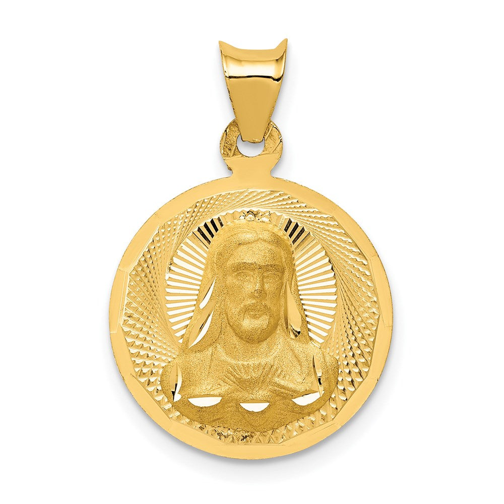 14k Yellow gold;Polished & satin;Diamond Cut
