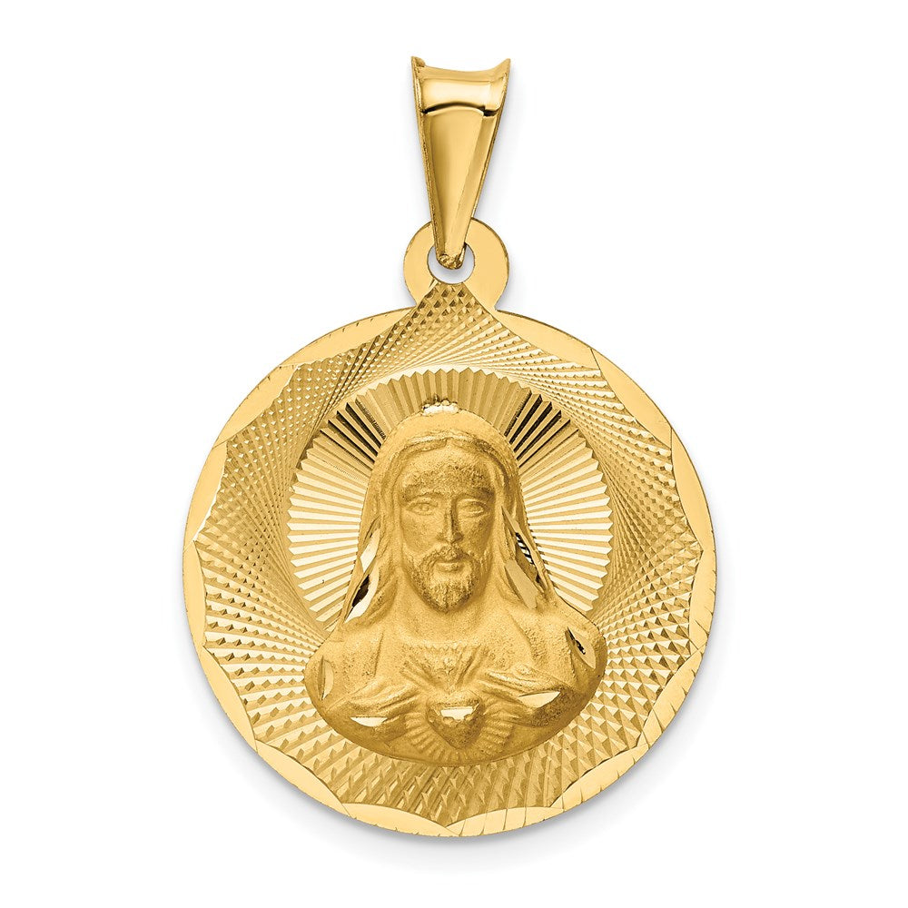 14k Yellow gold;Engravable;Polished & satin;Diamond Cut