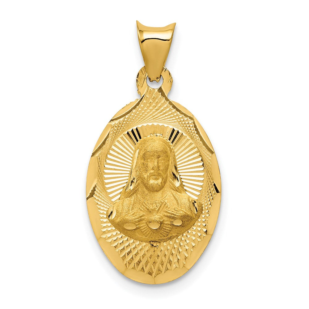 14k Yellow gold;Engravable;Polished & satin;Oval;Diamond Cut