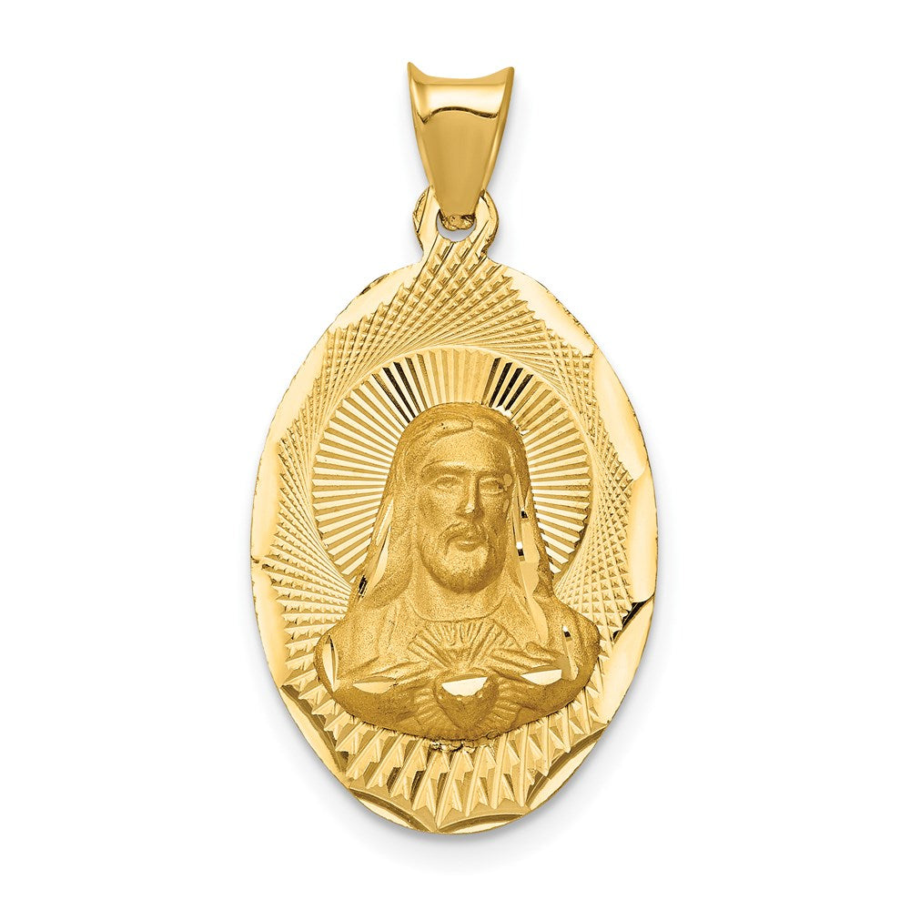 14k Yellow gold;Engravable;Polished & satin;Oval;Diamond Cut