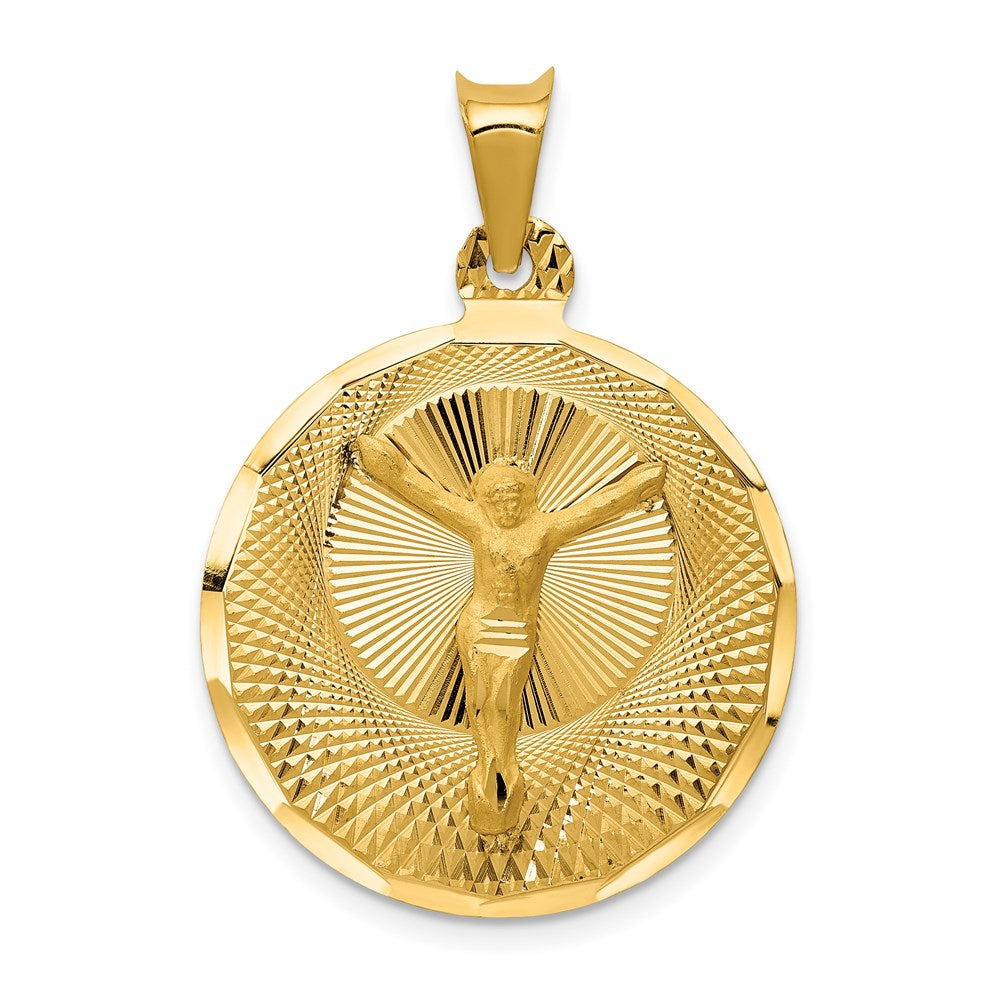 14k Yellow gold;Engravable;Polished & satin;Diamond Cut