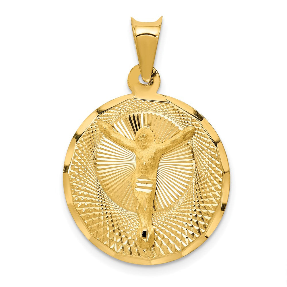 14k Yellow gold;Engravable;Polished & satin;Diamond Cut