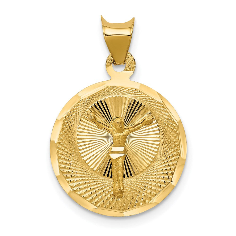 14k Yellow gold;Engravable;Polished & satin;Diamond Cut
