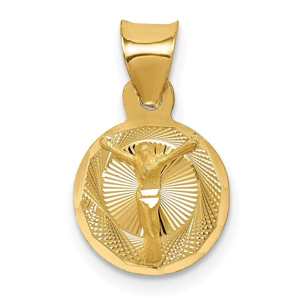 14k Yellow gold;Engravable;Polished & satin;Diamond Cut