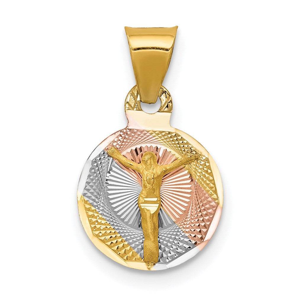 Engravable;14K Yellow gold & rhodium;Polished & satin;Diamond Cut