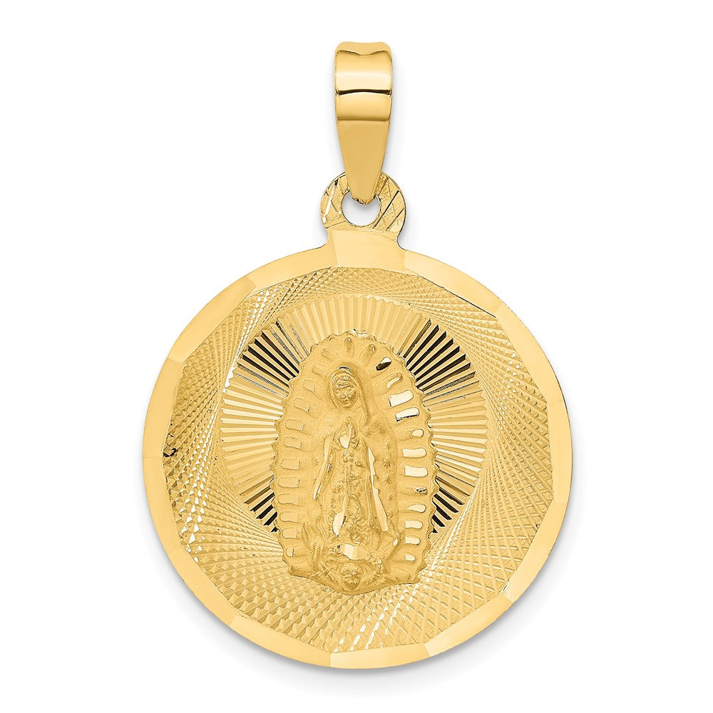 Solid;14k Yellow gold;Flat back;Engravable;Polished & satin;Diamond Cut