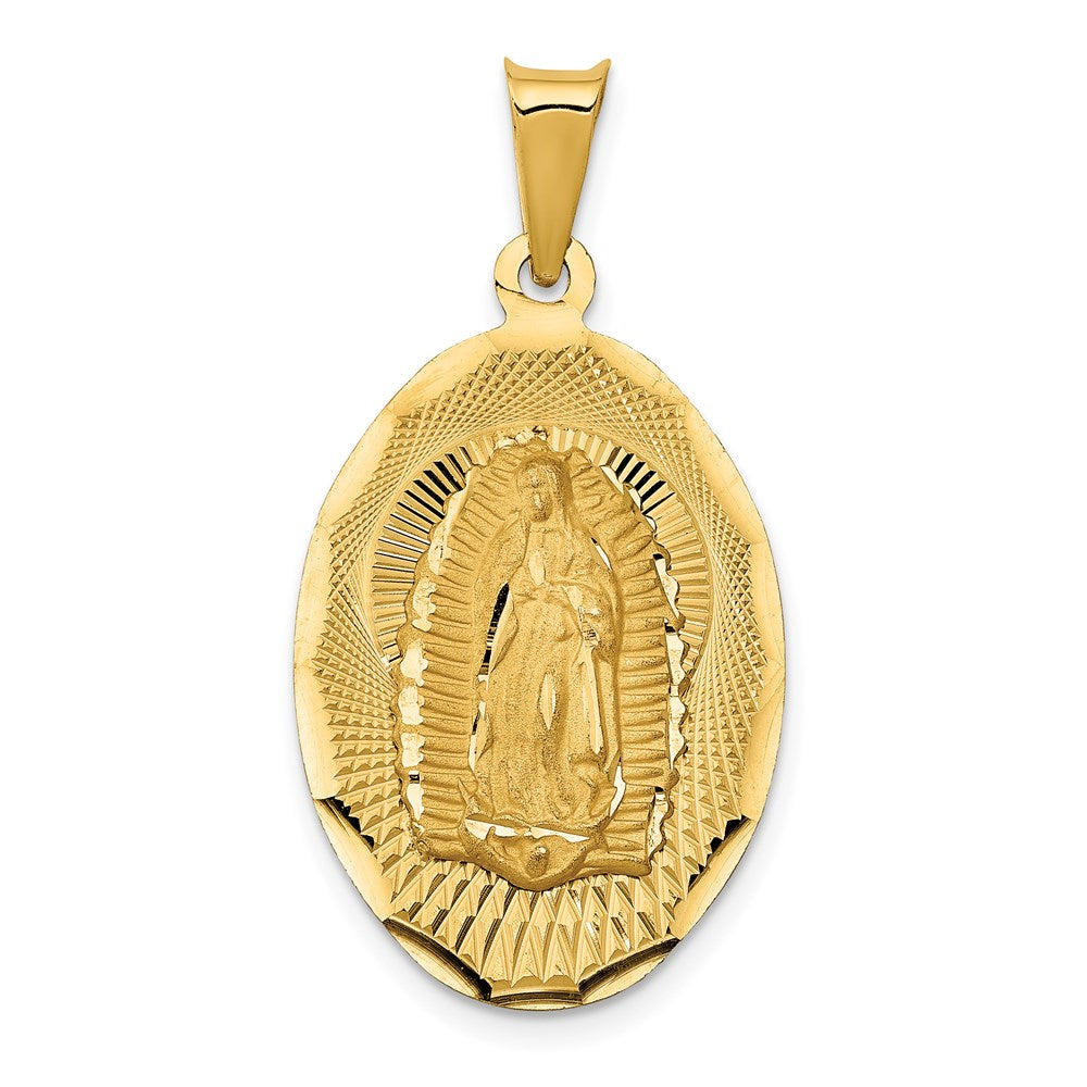 14k Yellow gold;Engravable;Polished & satin;Oval;Diamond Cut