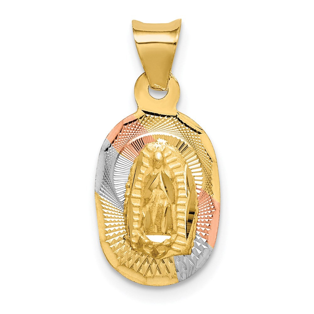 Engravable;14K Yellow gold & rhodium;Polished & satin;Oval;Diamond Cut