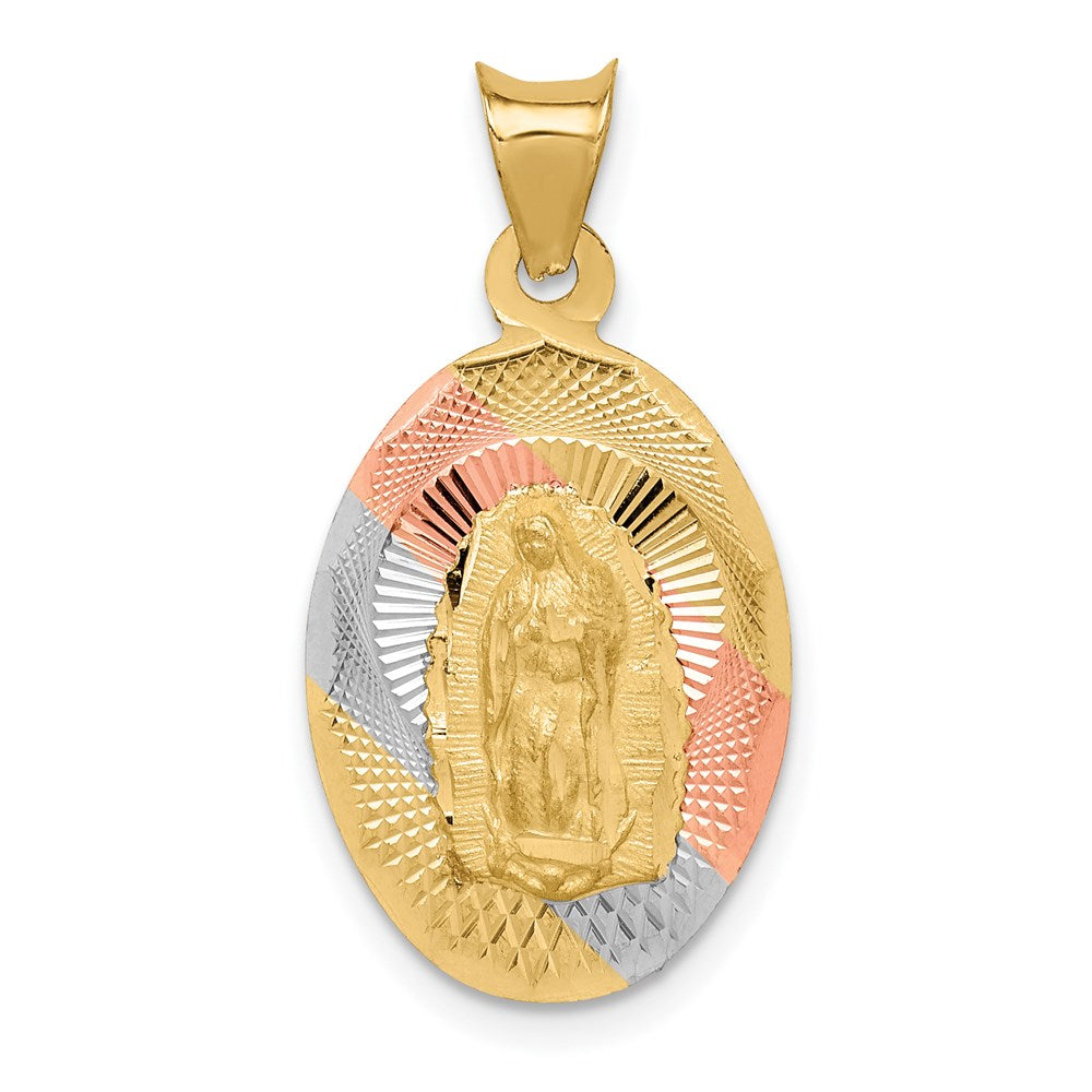 Polished;Engravable;14K Yellow gold & rhodium;Oval;Diamond Cut
