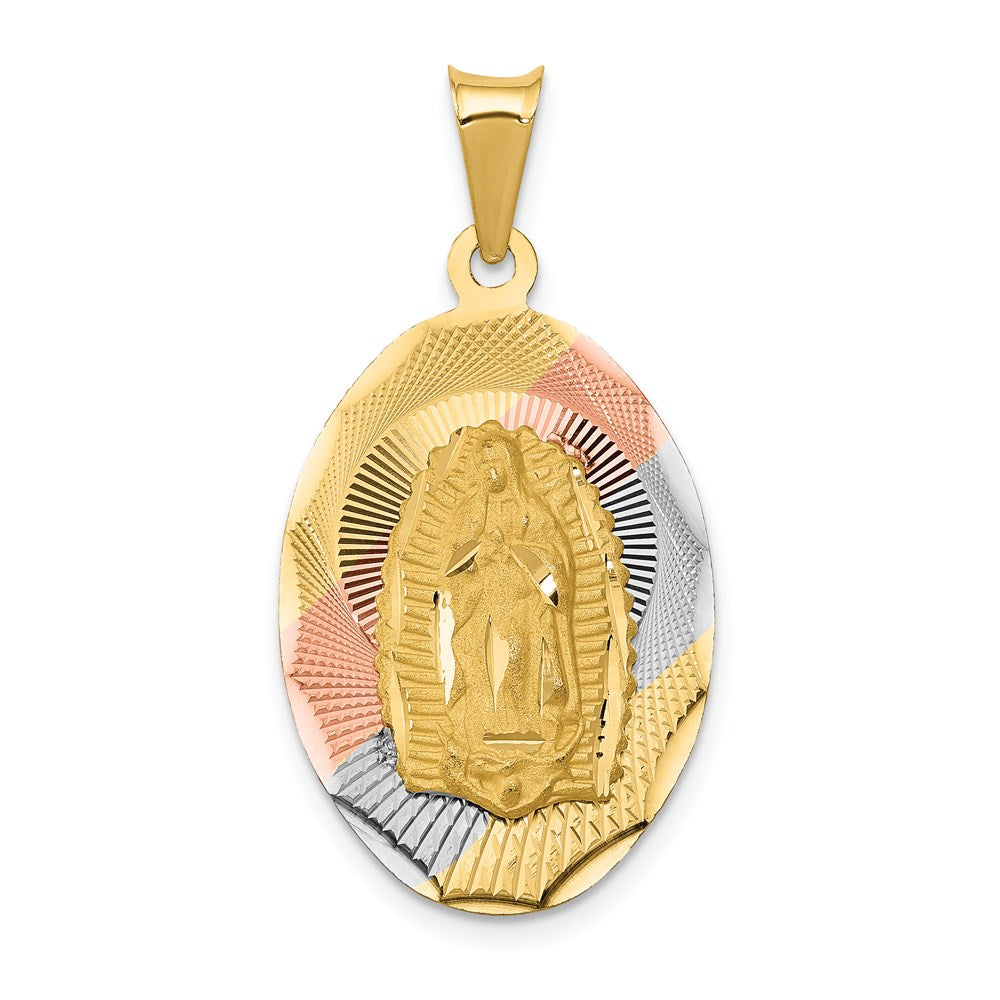 Engravable;14K Yellow gold & rhodium;Polished & satin;Oval;Diamond Cut