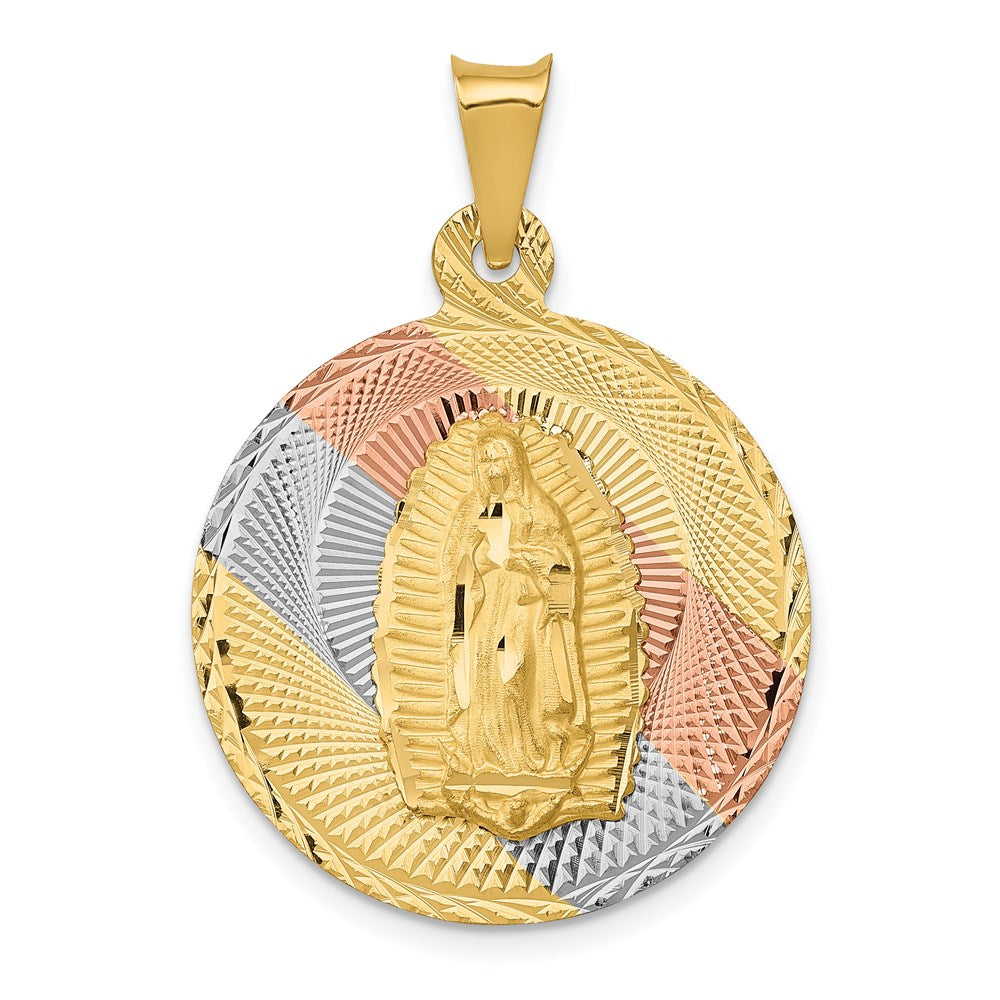 14k Yellow gold;Engravable;Rhodium;Polished & satin;Diamond Cut