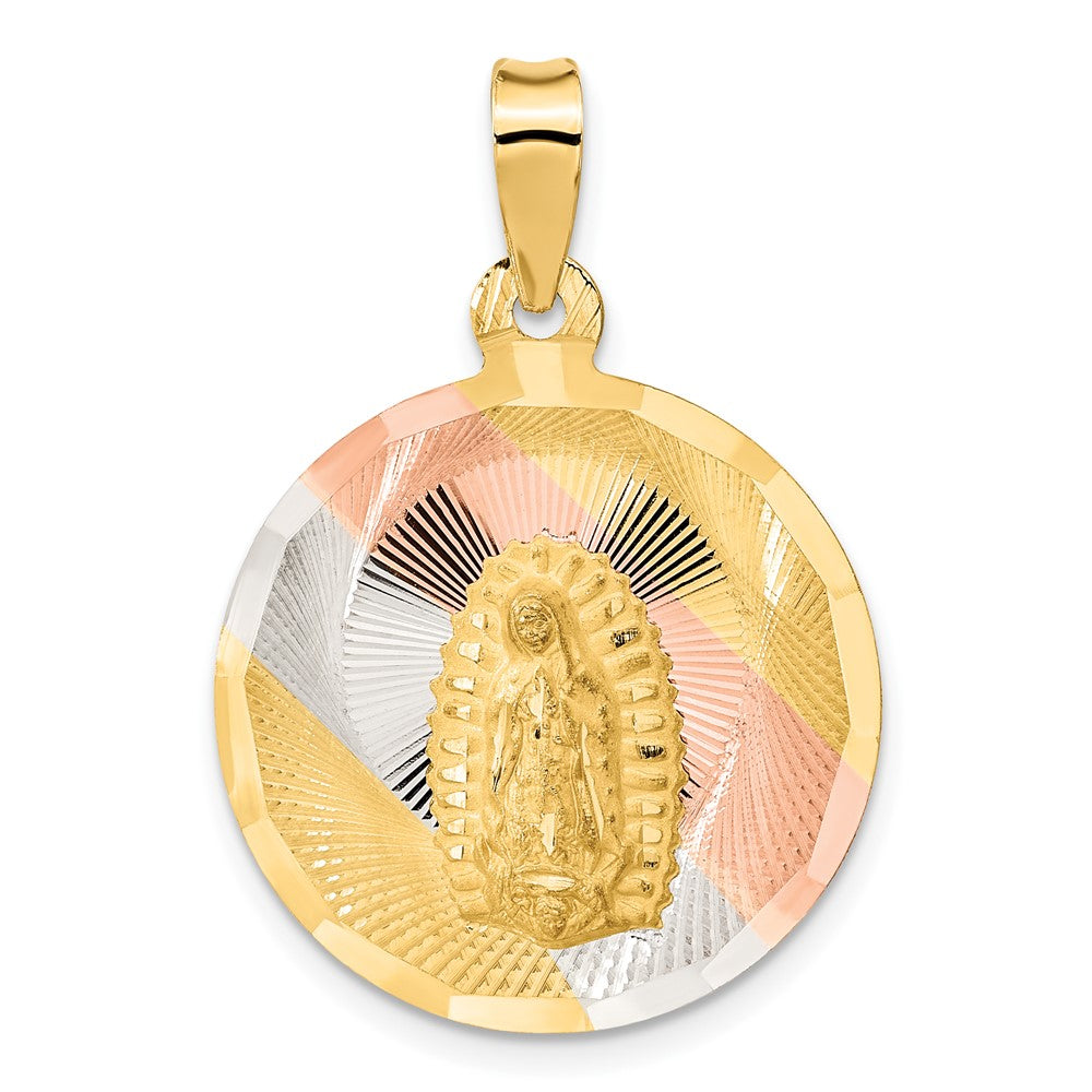 Engravable;14K Yellow gold & rhodium;Polished & satin;Diamond Cut
