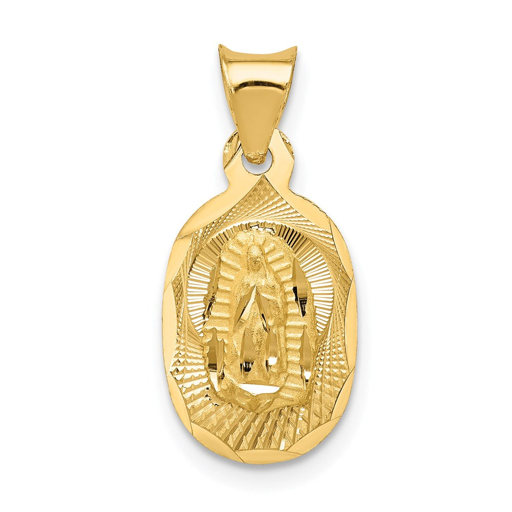14k Yellow gold;Engravable;Polished & satin;Oval;Diamond Cut