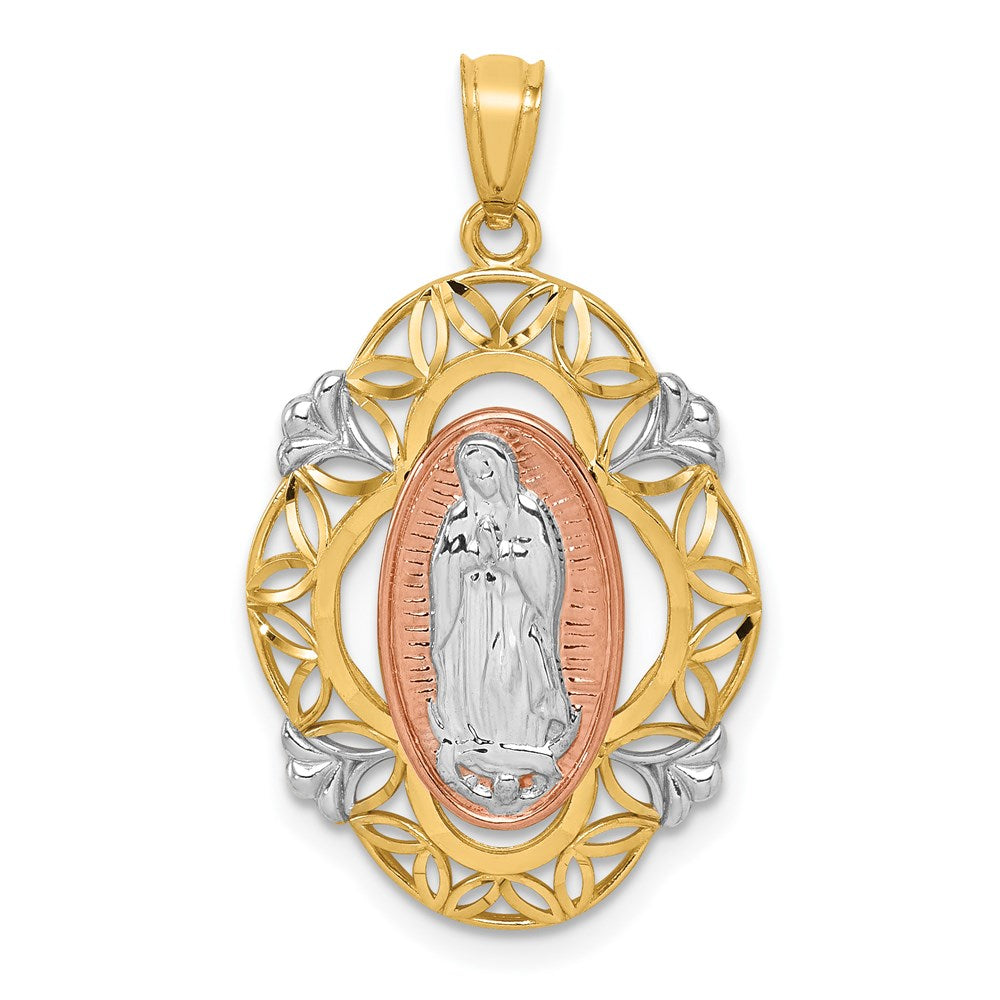 Polished;14K Two-tone;Open back;Rhodium