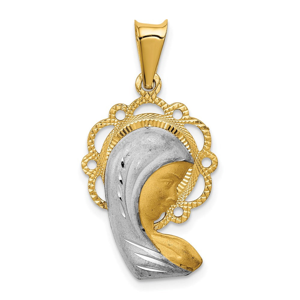 14K Yellow gold & rhodium;Polished & satin