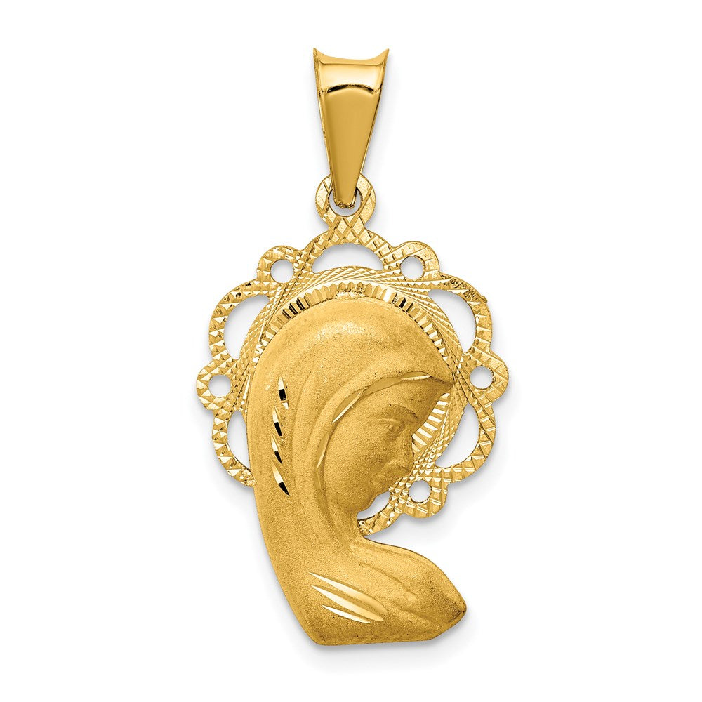 14k Yellow gold;Polished & satin;Diamond Cut