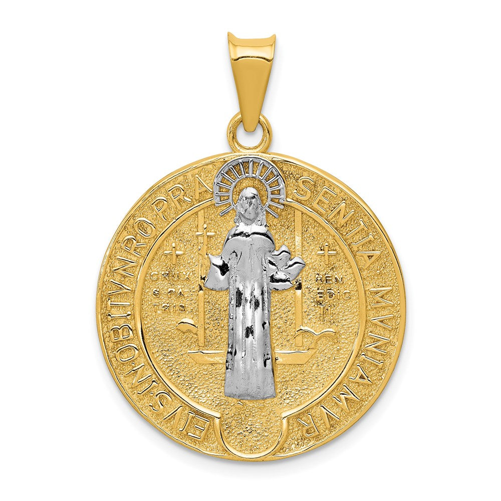 Solid;Polished;Engravable;14K Yellow gold & rhodium;Reversible;Textured