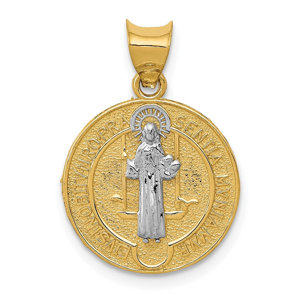Solid;Polished;14K Yellow gold & rhodium;Reversible;Textured