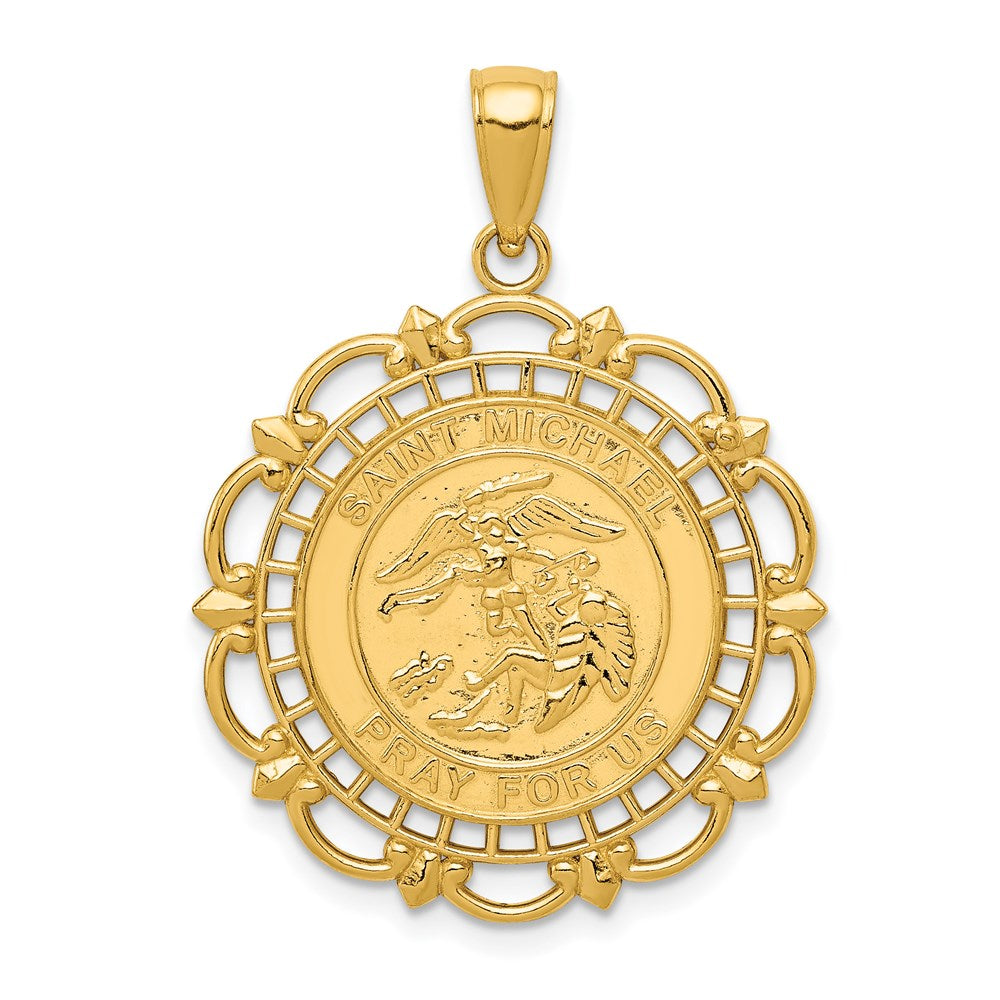 14k Yellow gold;Textured back;Polished & satin