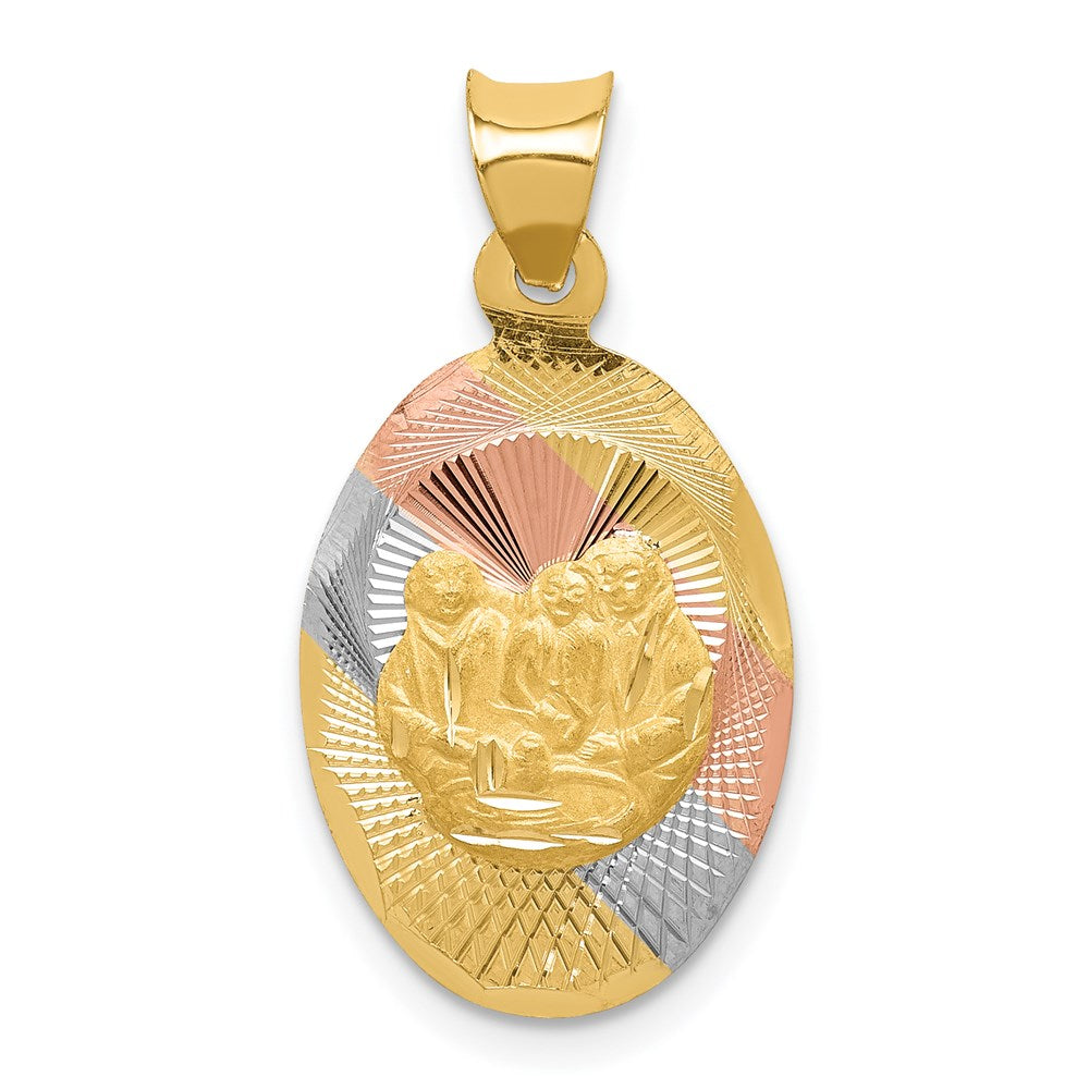 Diamond-cut;Polished;Polished back;14K Yellow gold & rhodium