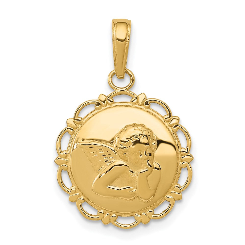 14k Yellow gold;Open back;Textured back
