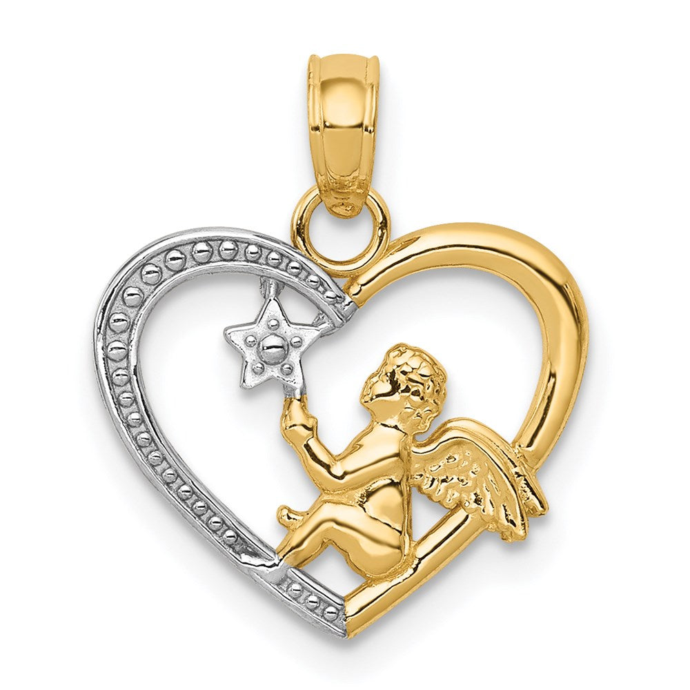Polished;14K Yellow gold & rhodium;Textured;Textured back