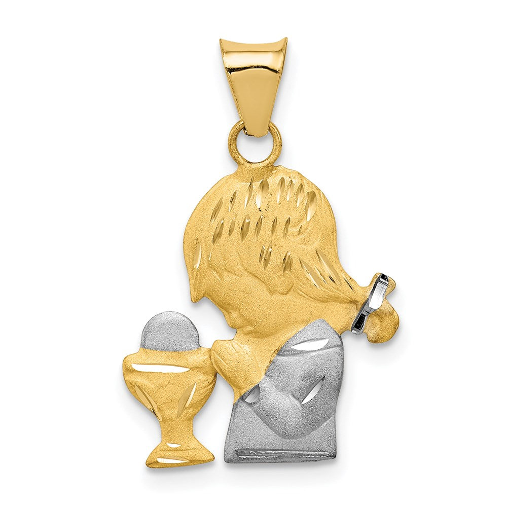 Open back;14K Yellow gold & rhodium;Polished & satin;Diamond Cut
