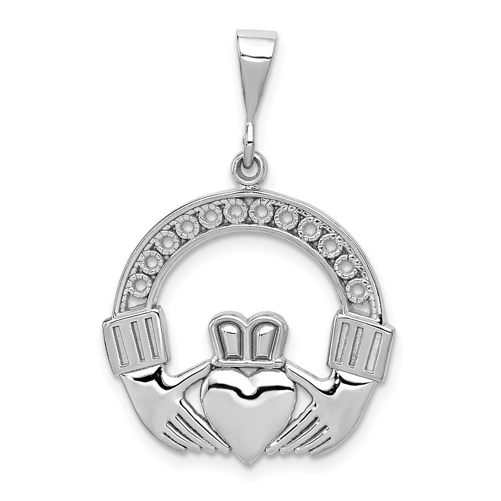 Casted;Polished;14K White gold;Open back