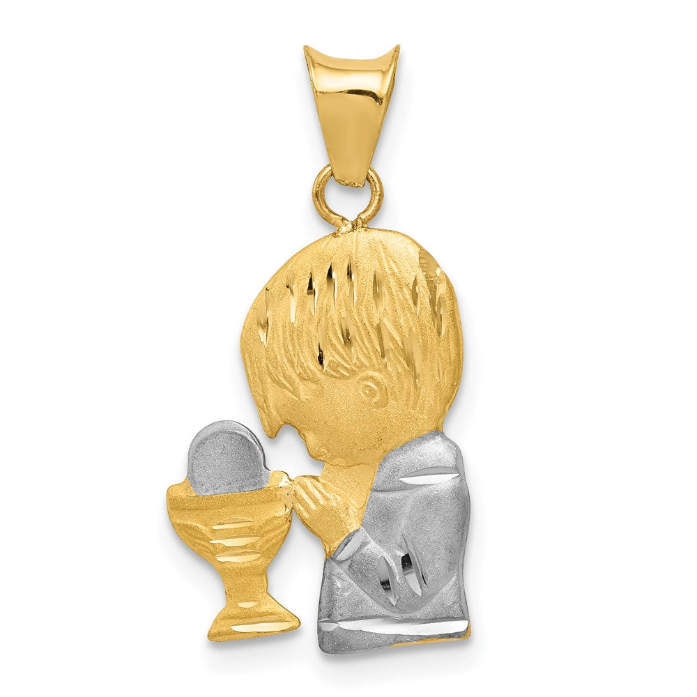 Diamond-cut;14K Yellow gold & rhodium;Polished & satin